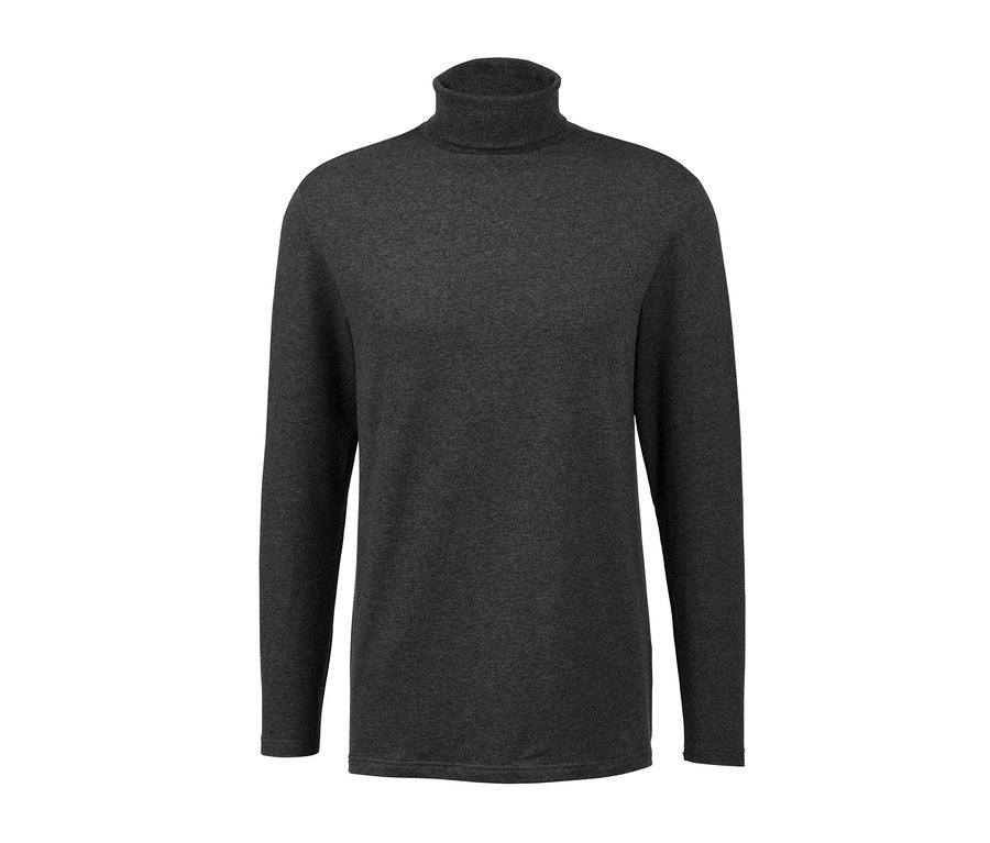 Ein graues Rollkragenshirt aus einem 2er-Set.