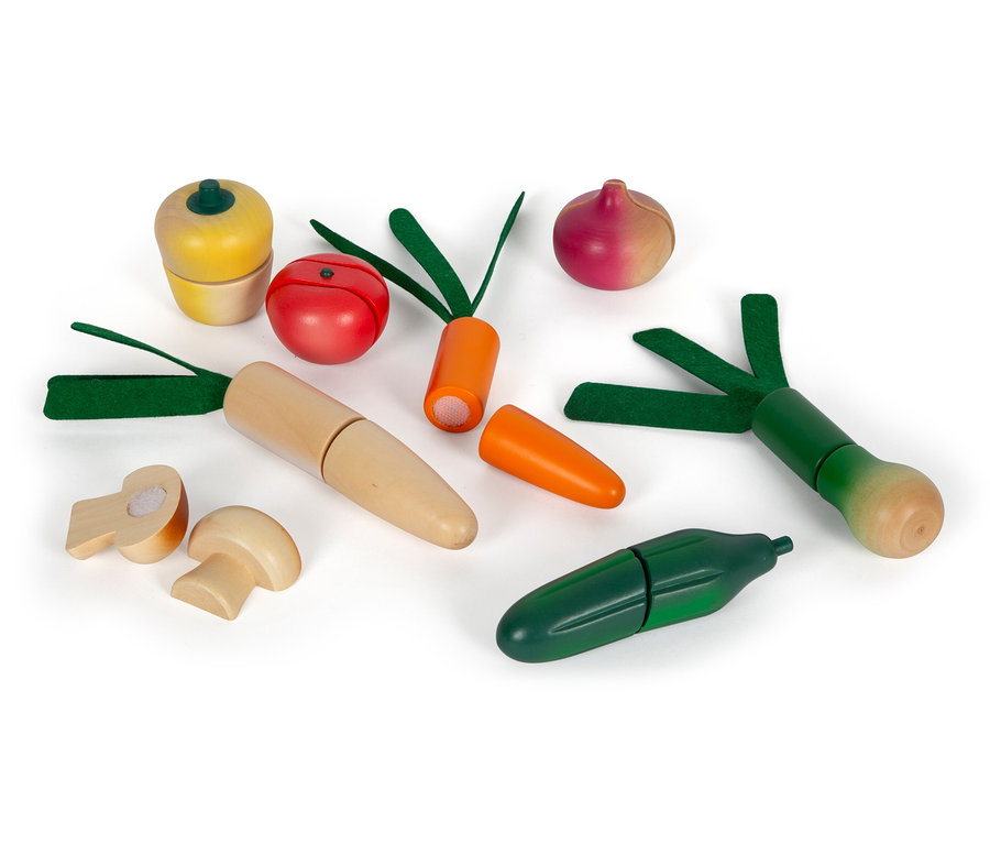 Ein 'small foot' Schneide-Set mit Obst und Gemüse.