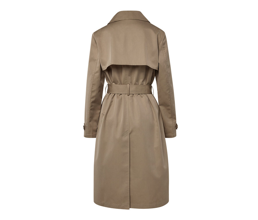 Beiger Trenchcoat von hinten.