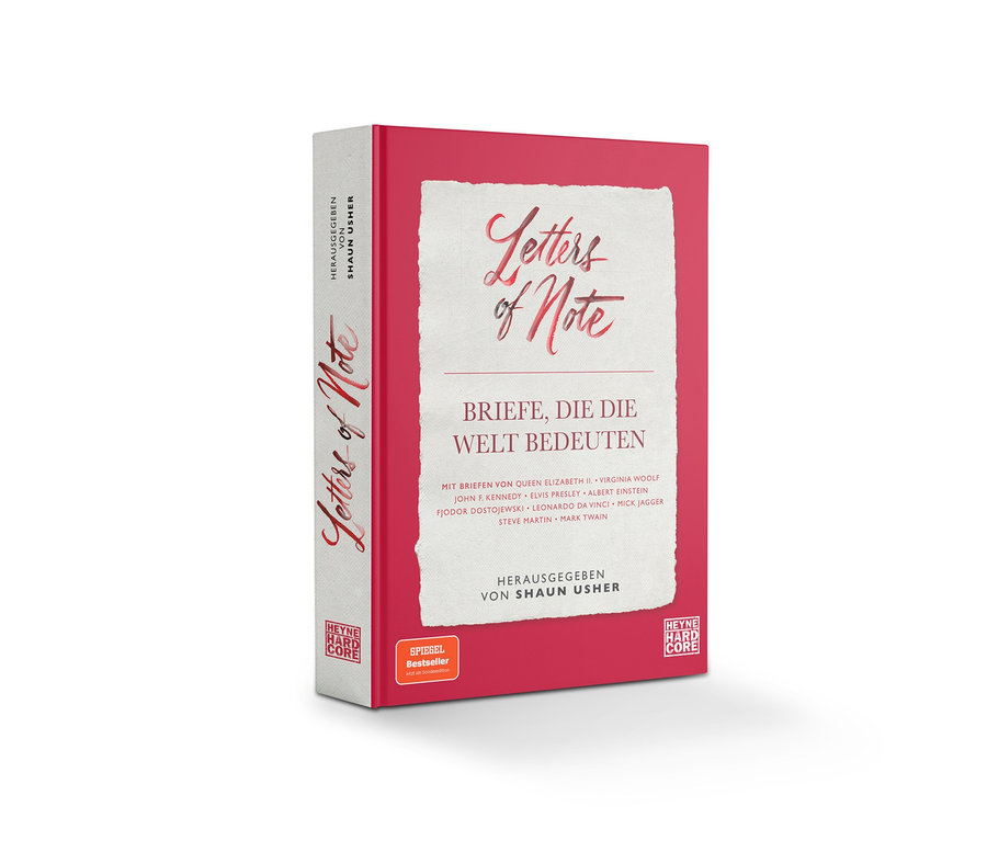 Das Buch »Letters of Note – Briefe, die die Welt bedeuten« steht vor einem weißen Hintergrund.