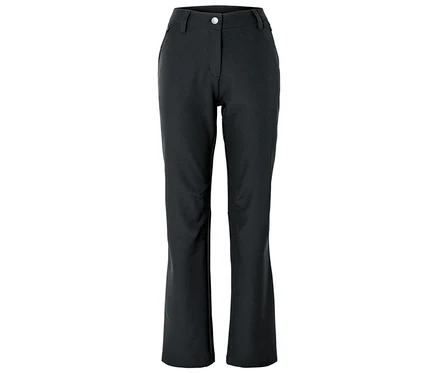 Eine schwarze Hose mit Knopf.