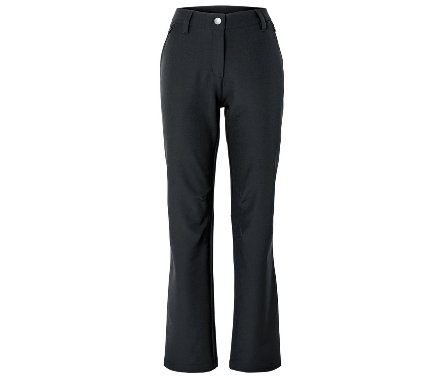 Eine schwarze Hose mit Knopf.