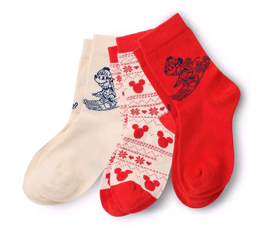 Drei Paar Socken »Mickey and Friends« liegen gestapelt.
