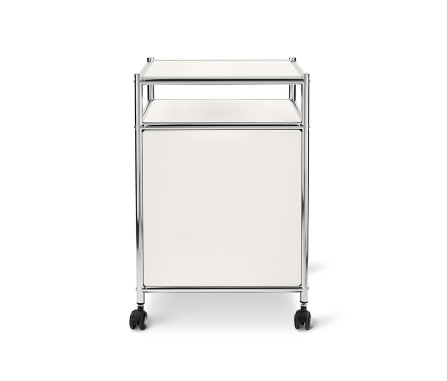 Weißer Rollcontainer Metall »CN3« mit Klappe.