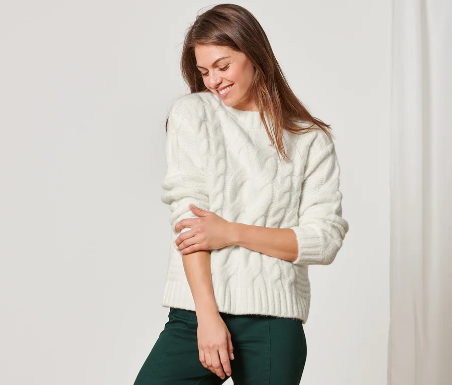 Strickpullover mit Zopfmuster bei Tchibo kaufen | 171139