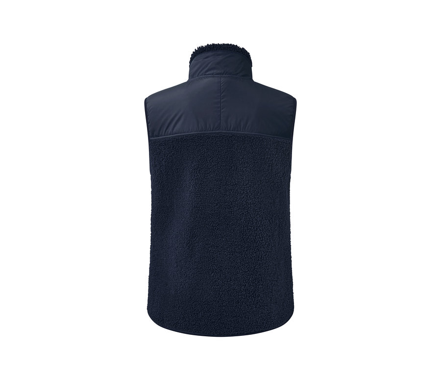 Marineblaue Teddy-Weste.