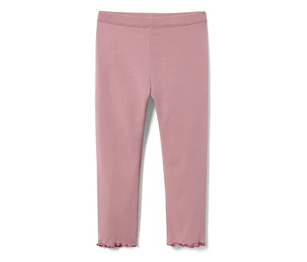 Rosa Kinder-Leggings auf weißem Hintergrund.
