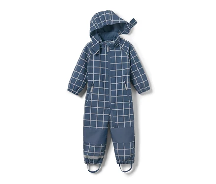 Karierter Kleinkind-Softshell-Einteiler.