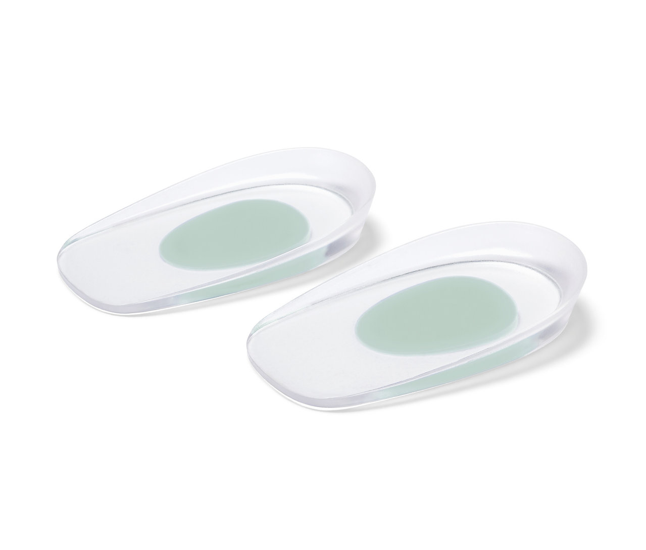 Zwei durchsichtige Fersenkeile.