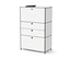 Weisse Kommode Metall »CN3« mit 2 Klappenfächern und 2 Schubladen.
