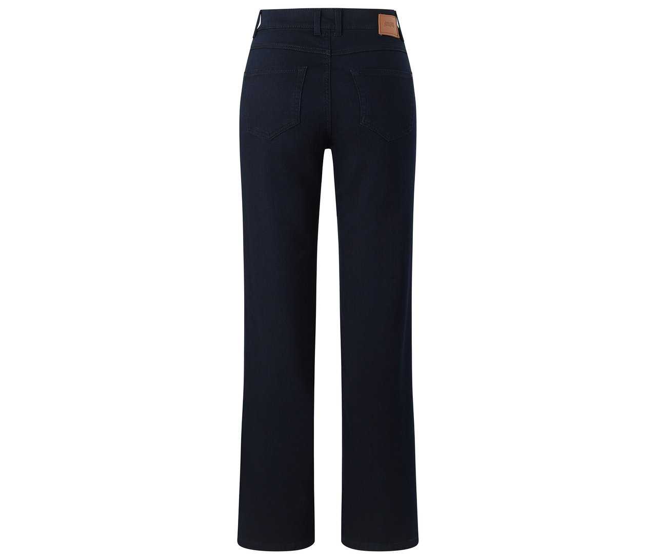 Dunkelblaue Angels Denim »Lara« Straight Fit Jeans von hinten.