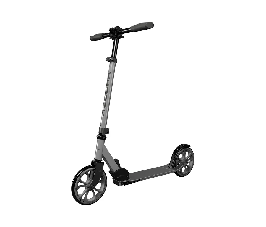 Grauer HUDORA Scooter »Up 200« vor weißem Hintergrund.