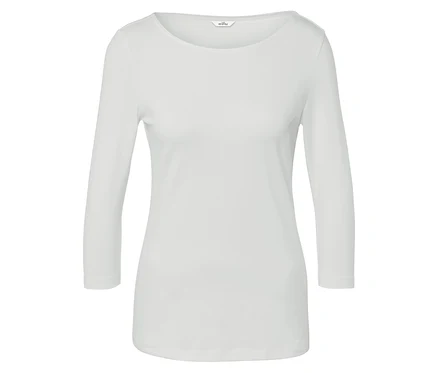 Weißes Langarmshirt.
