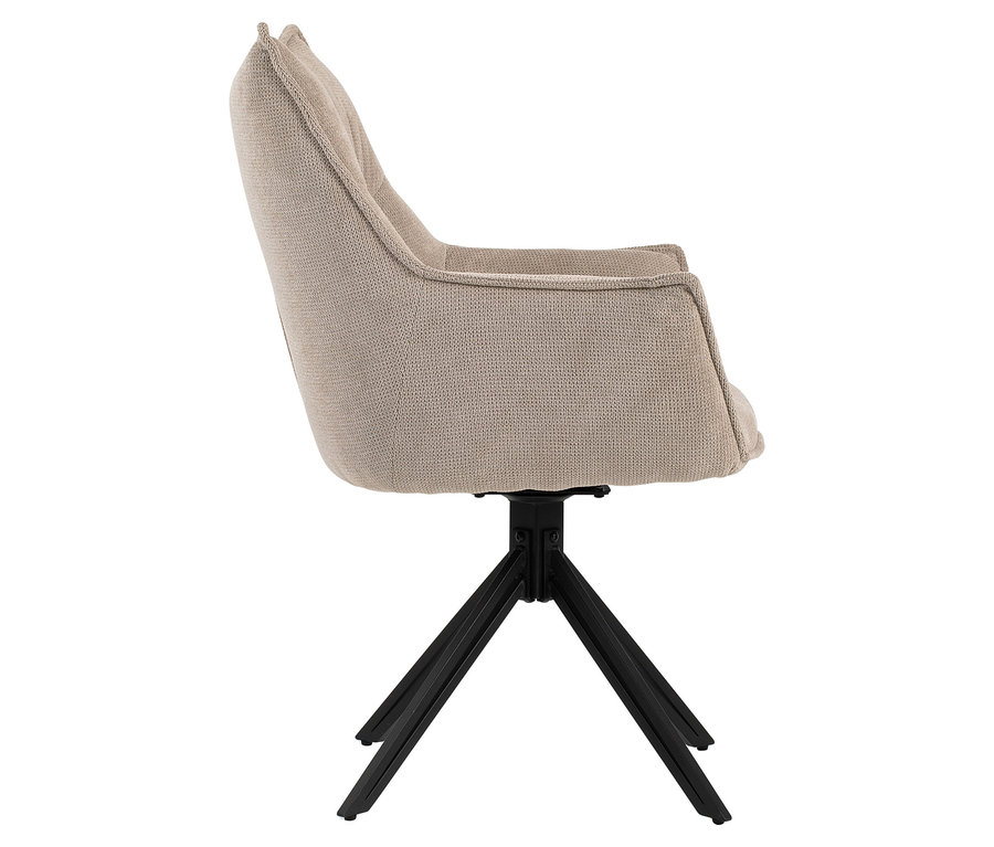Nahaufnahme des DeVries Diningsessels »Ginosa«, drehbar, beige.