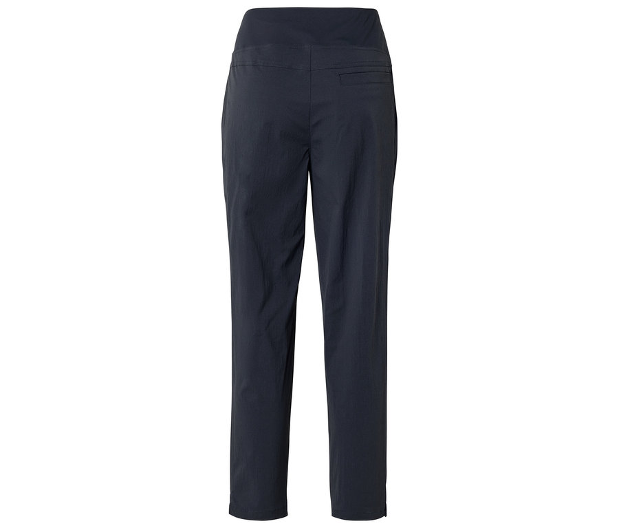 Dunkelblaue, lange Hose von hinten.