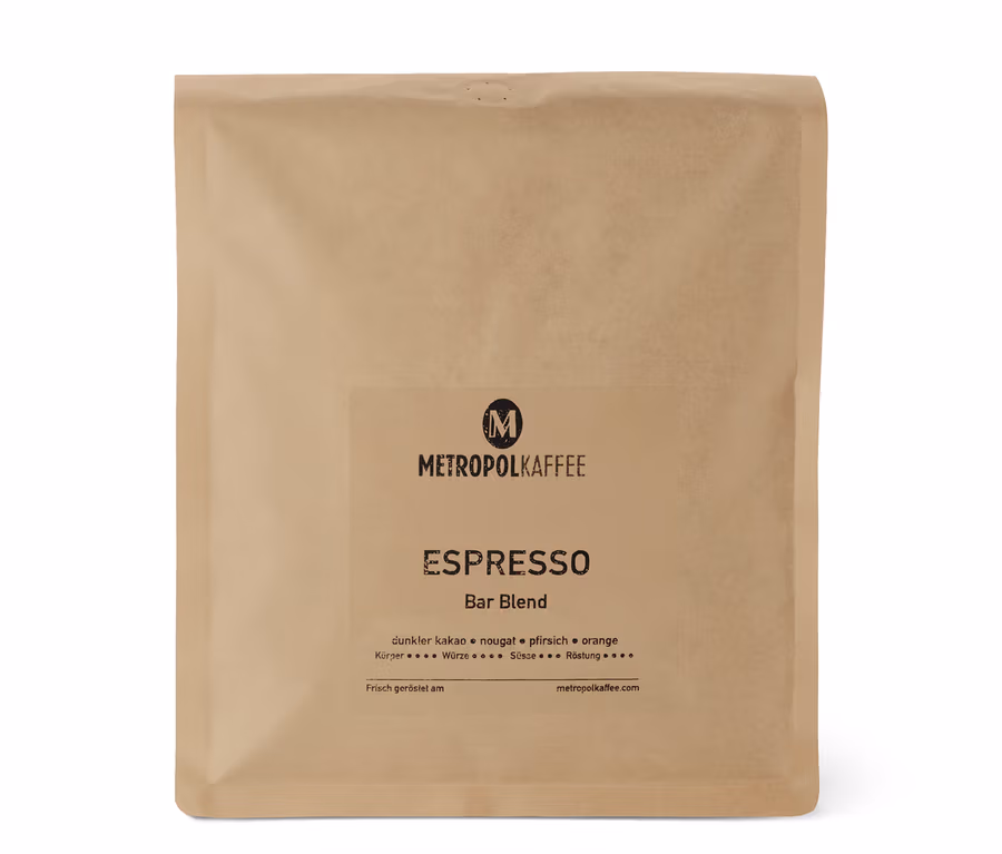 Packung METROPOL KAFFEE - Espresso - 1 kg ganze Bohne.