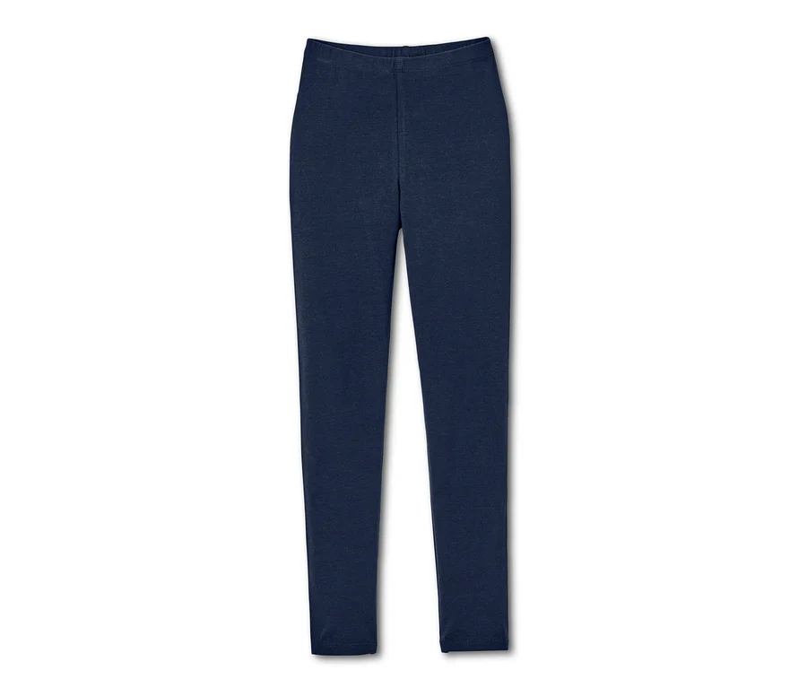 Marineblaue Leggings aus Nachthemd mit Leggings auf weißem Hintergrund.