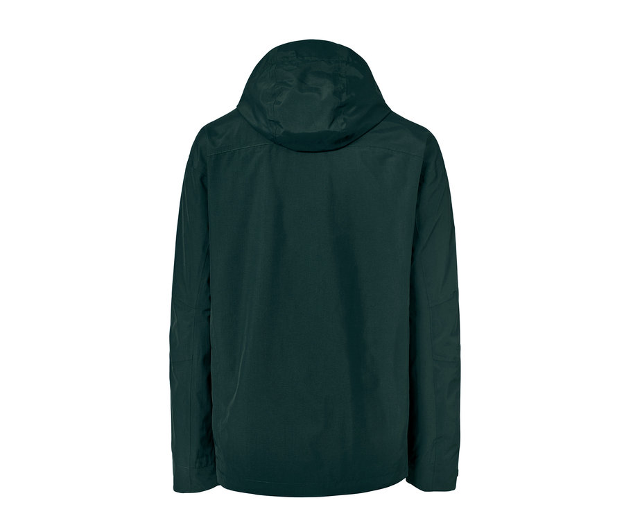 Rückansicht einer Outdoorjacke.