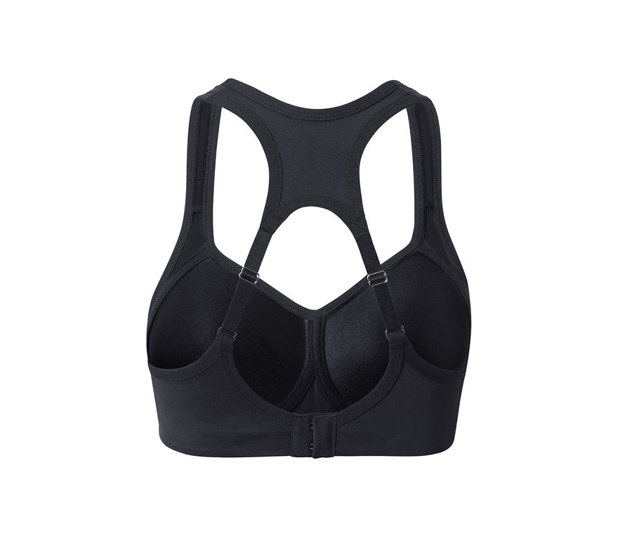 Detailaufnahme eines schwarzen Sport-BHs.