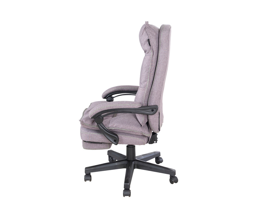 Seitenansicht des grauen roba Minecraft Gaming-Stuhls mit schwarzem Untergestell.