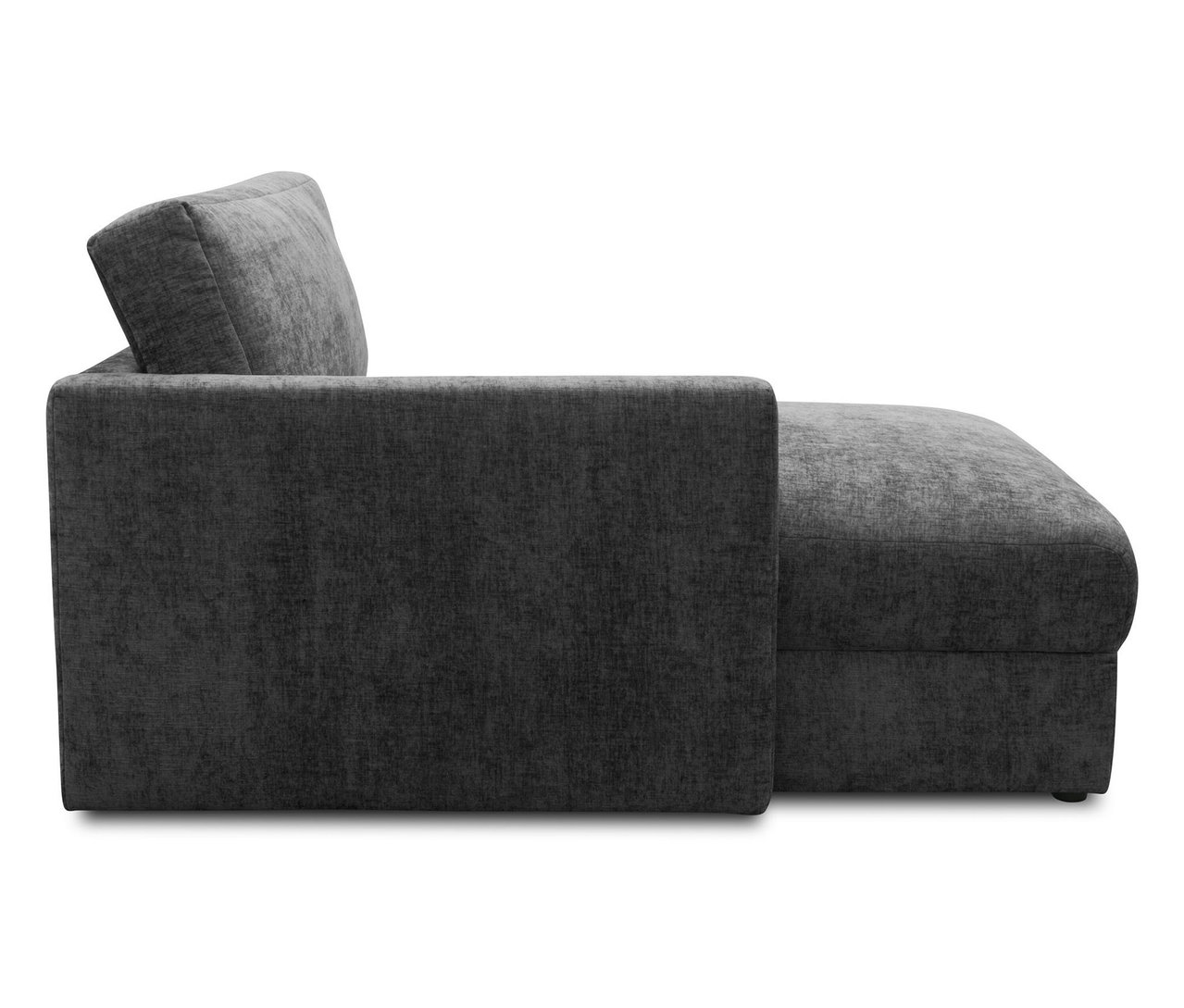 Anthrazitfarbener DOMO Longchair, linksbündig.