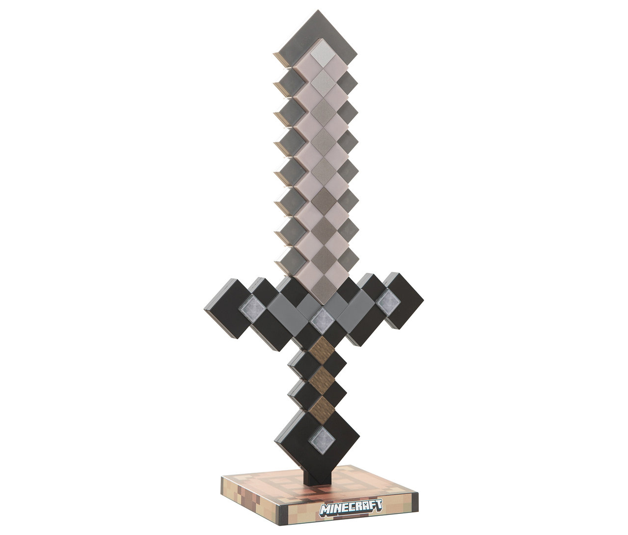 Netherite MINECRAFT LED-Licht auf einem Sockel.