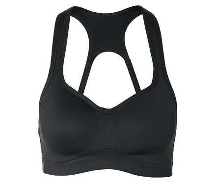 Schwarzer Sport-BH im Racerback-Design.