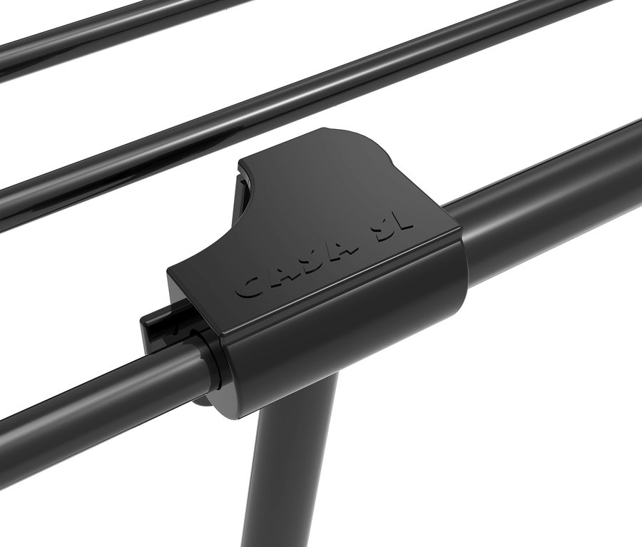 Detailaufnahme eines Teleskop-Wäscheständers.