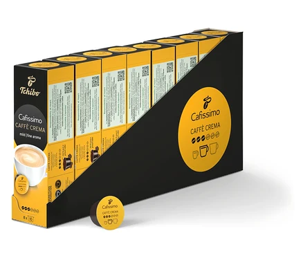Packung Cafissimo Caffè Crema mild - 80 Kapseln und RA CFM Caffe Crema mild 10 Cup Paket.