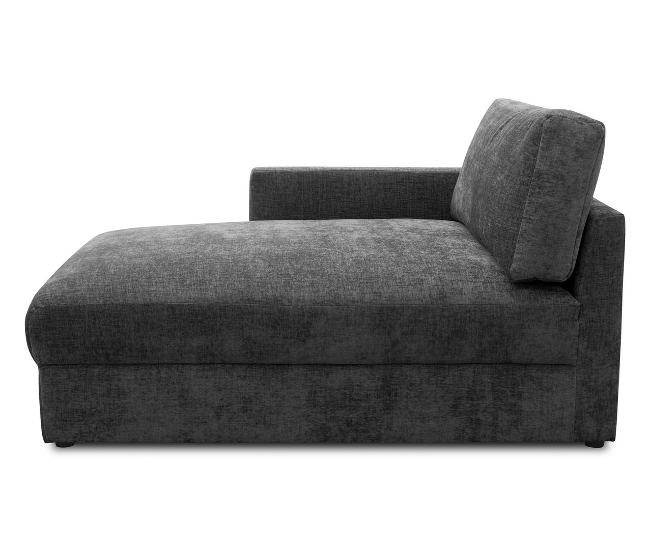 Anthrazitfarbener DOMO Longchair, linksbündig.