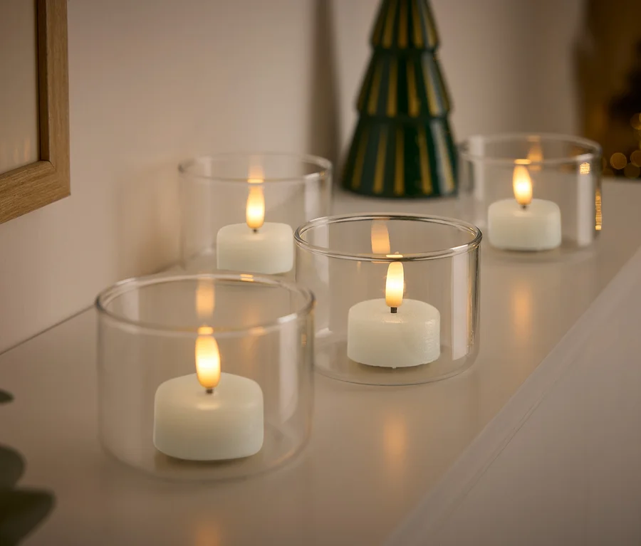 4 LED-Echtwachs-Teelichter bei Tchibo kaufen