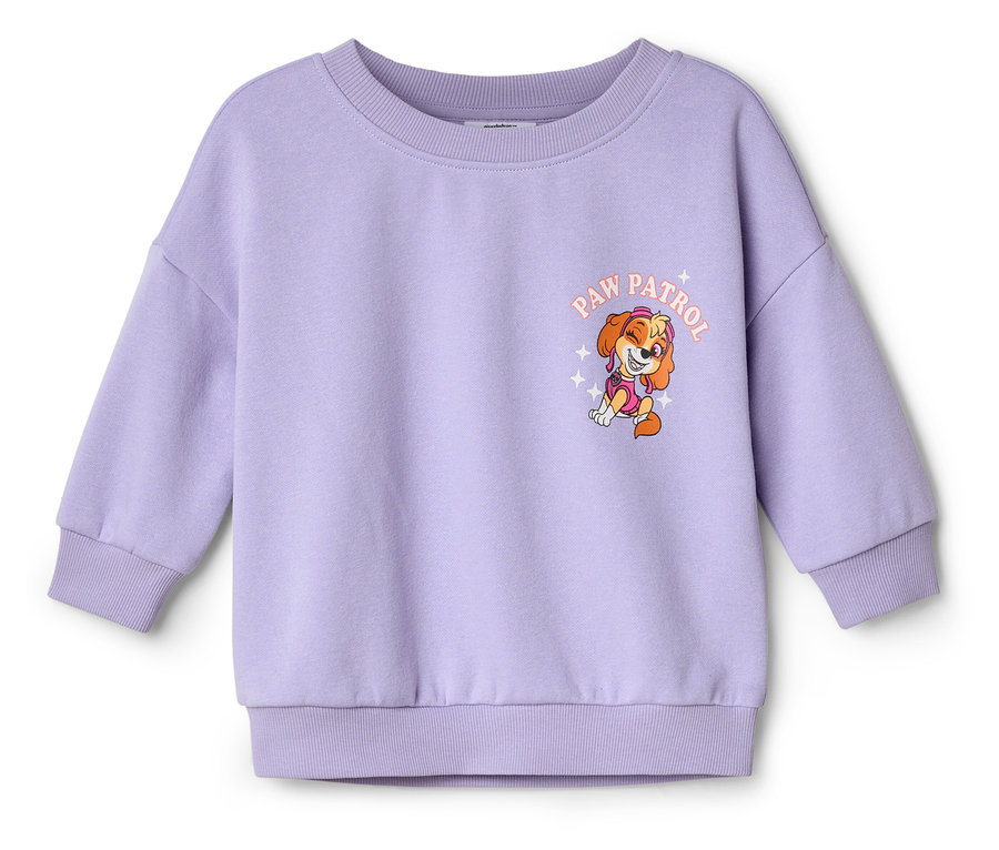 Lila Sweatshirt mit Skye von Paw Patrol aufgedruckt.