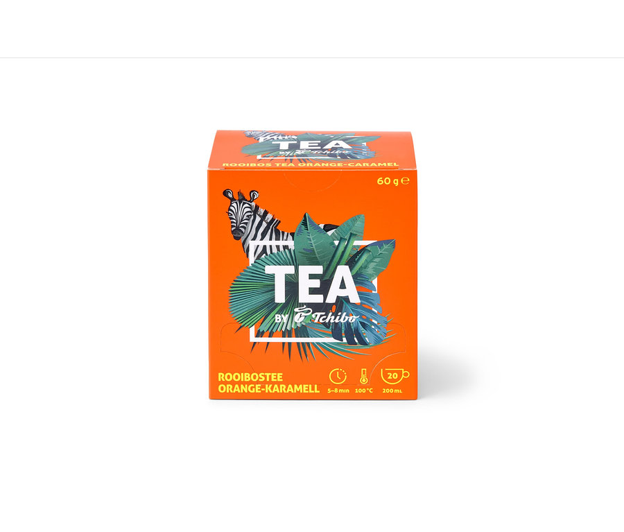 TEA by Tchibo Rooibos Orange-Karamell - 8x 20 Teebeutel Packung.