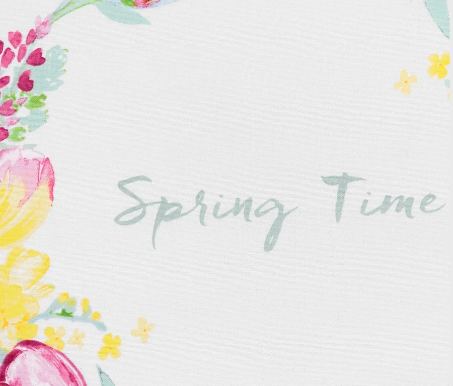 Blumenkranz und der Schriftzug Spring Time. 3 Geschirrtücher.