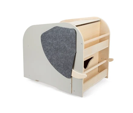 Eine schräge Ansicht der small foot Spielzeugbox Elefant "Wildlife".