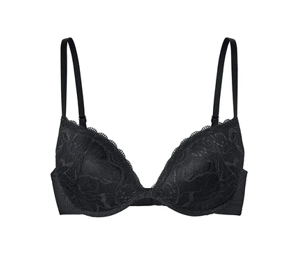 Schwarzer Push-Up-BH mit Spitzendetails.