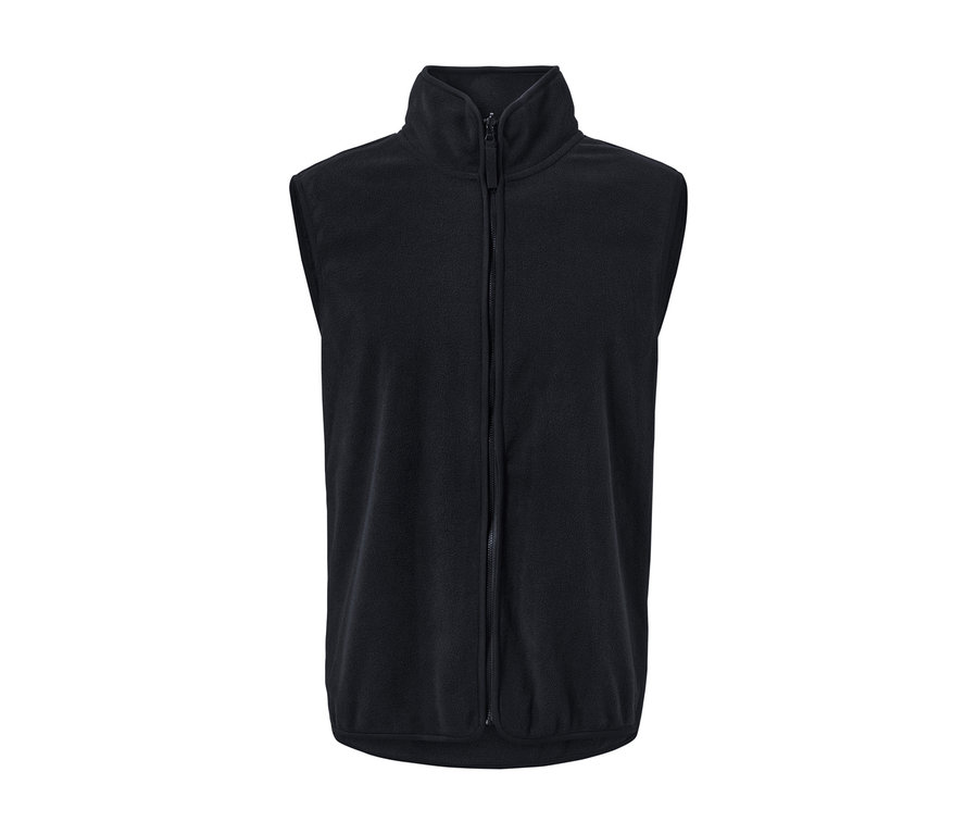 Schwarze Outdoorjacke mit Weste und Reißverschluss in der Mitte.