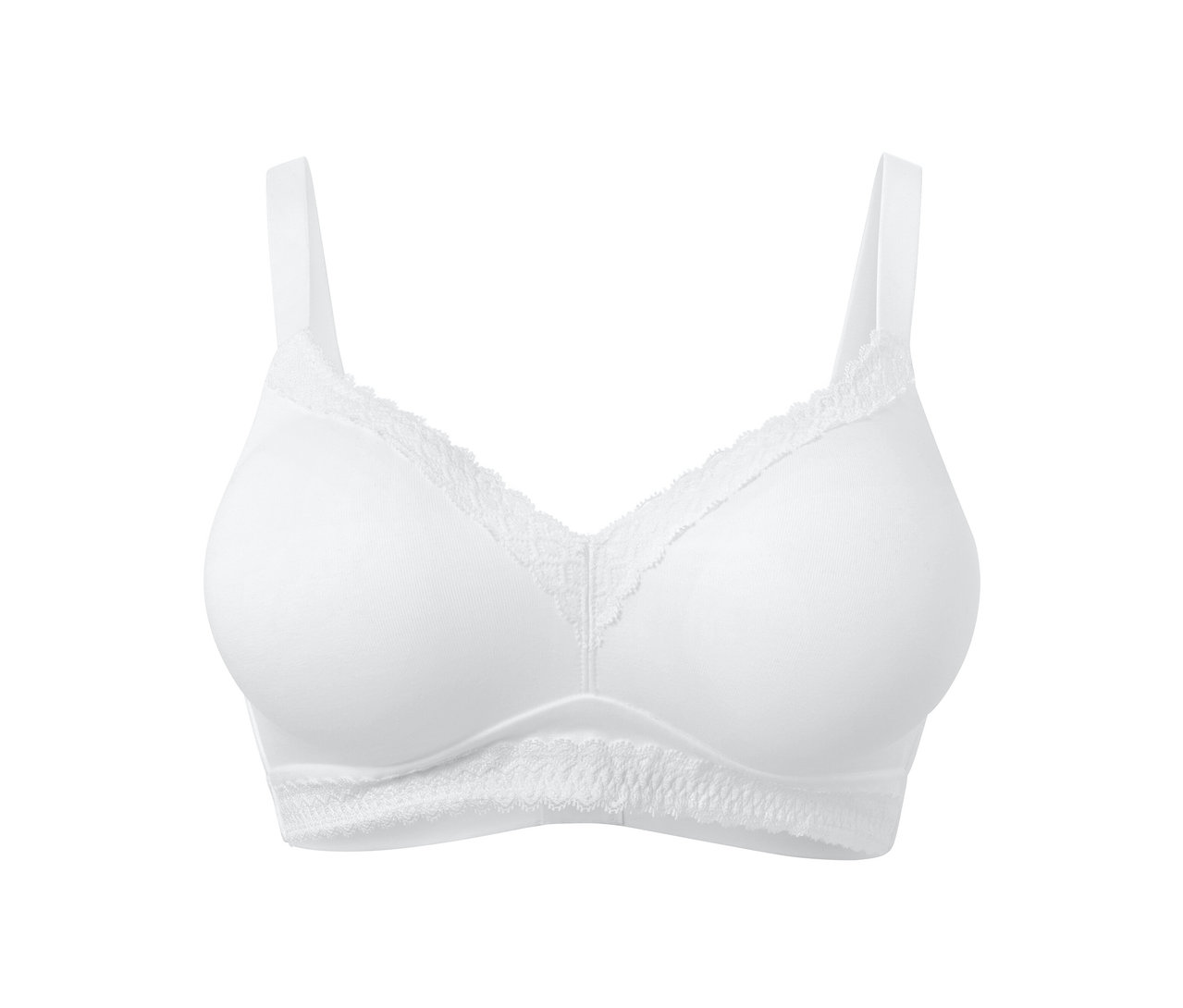 Weißer Soft-BH mit Spitze.