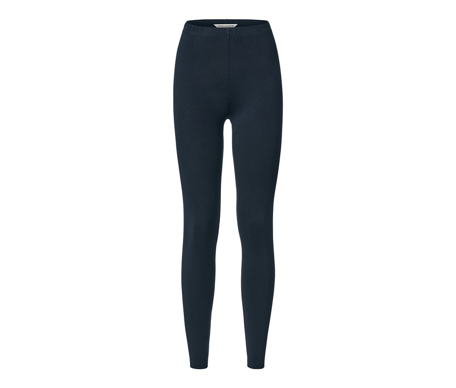 Dunkelblaue Leggings.