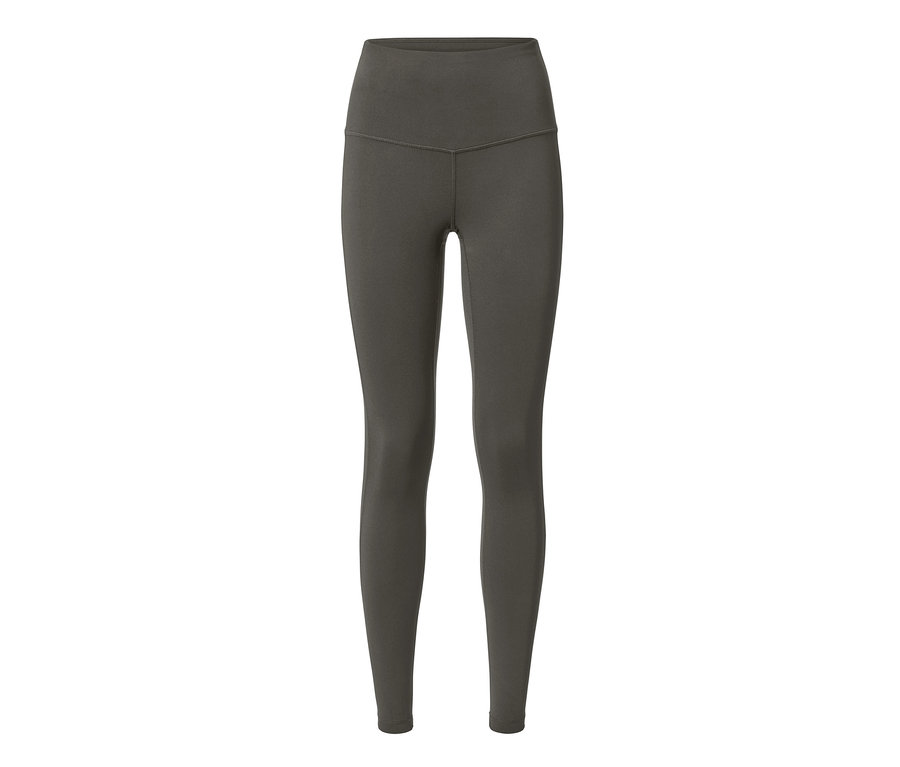 Eine Sporttight in Olivgrün auf weißem Hintergrund.