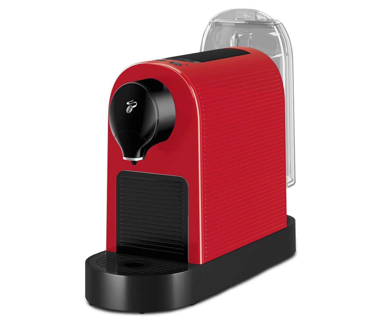 Eine rote Cafissimo pure+ Kaffeemaschine.