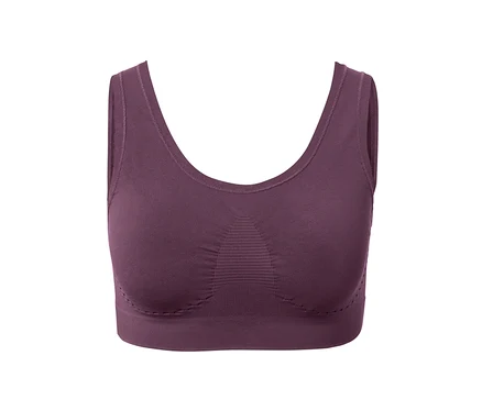 Ein auberginefarbenes Seamless-Bustier.