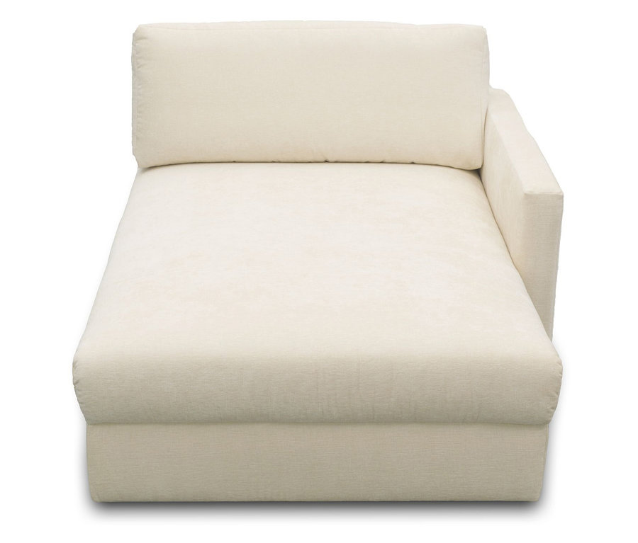 DOMO Longchair, rechtsbündig, creme.