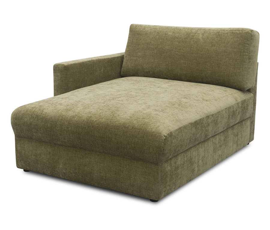 DOMO Longchair, linksbündig, oliv.