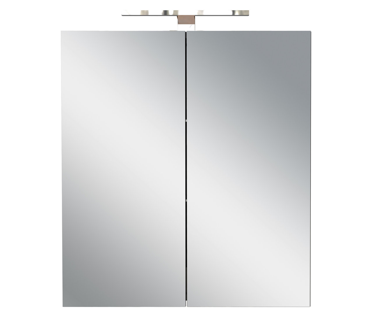 Geschlossener graphitfarbener Spiegelschrank Arcena.