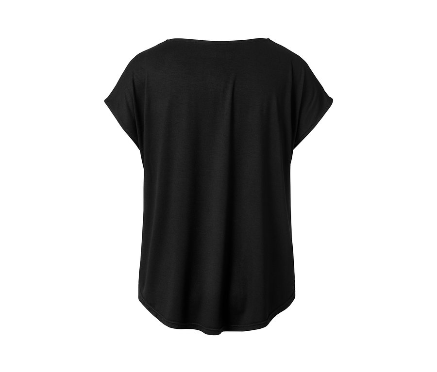 Schwarzes Shirt mit Satinfront.