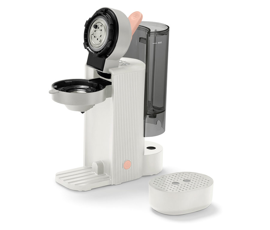 Eine »Call me Pad« Kaffee Padmaschine in Soft White.