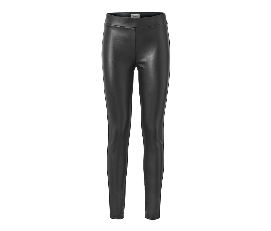 Schwarze Leggings in Lederoptik.