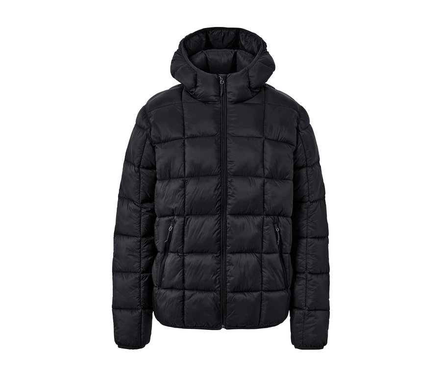 Schwarze Steppjacke.