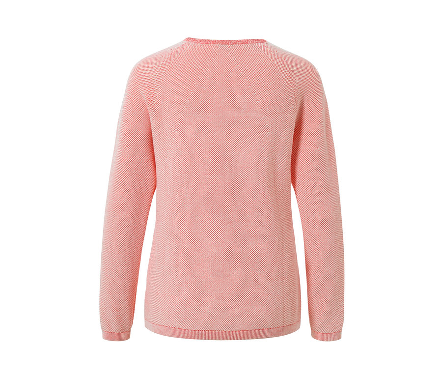 Rückansicht eines Strickpullovers.